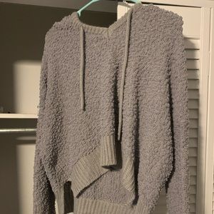 Sherpa material grey sweater